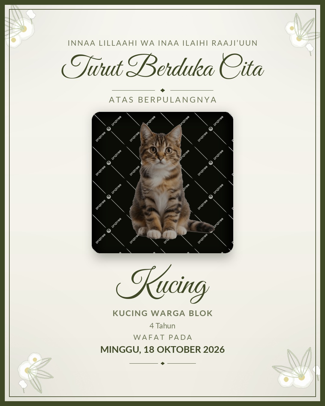 Poster takziah Kucing